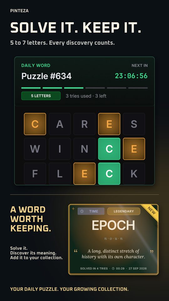 The Daily board in progress beside an earned Legendary card, EPOCH