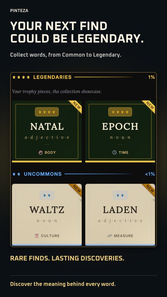 The Collection with Legendary cards NATAL and EPOCH above Uncommon ones