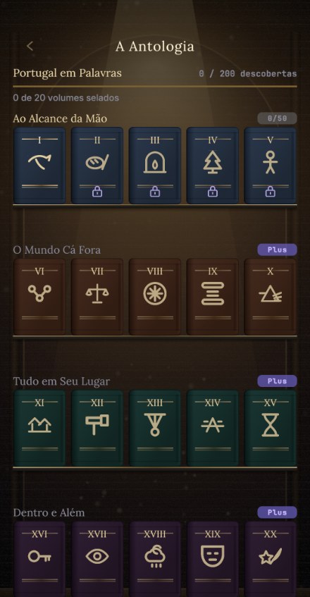 A estante da Antologia com os volumes selados