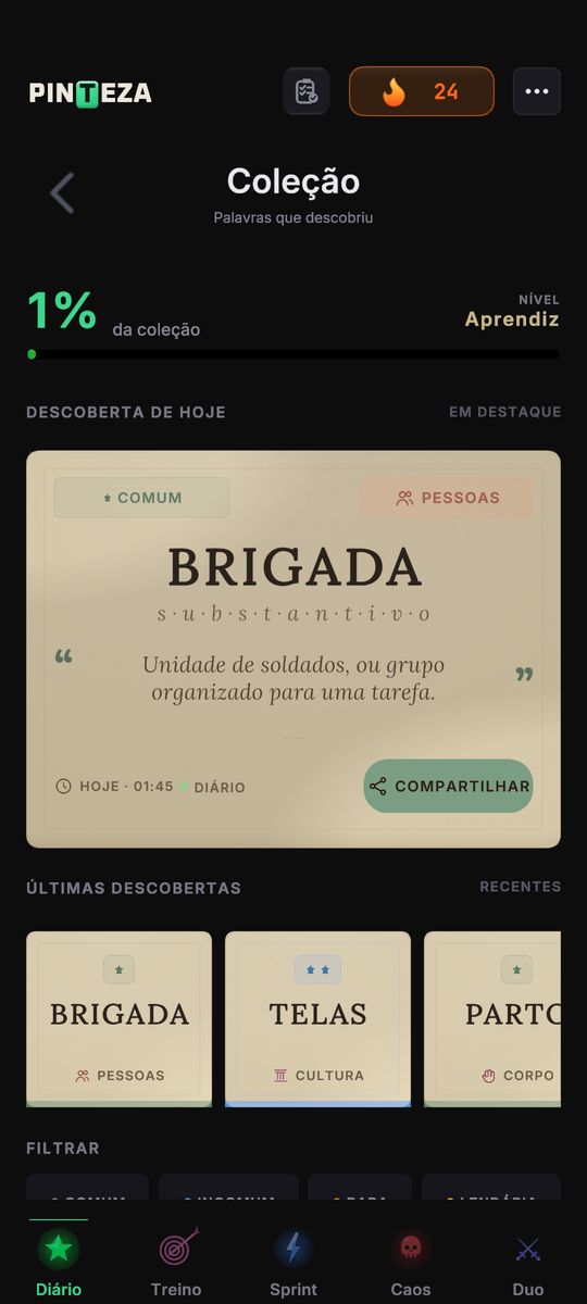 A tela da Coleção