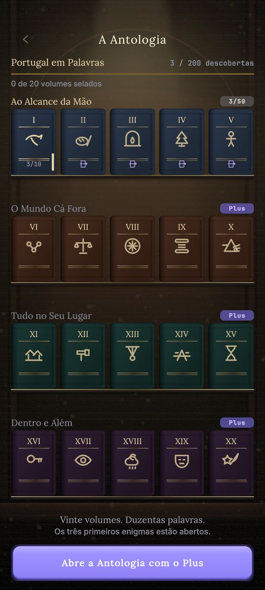 A estante da Antologia com os volumes selados